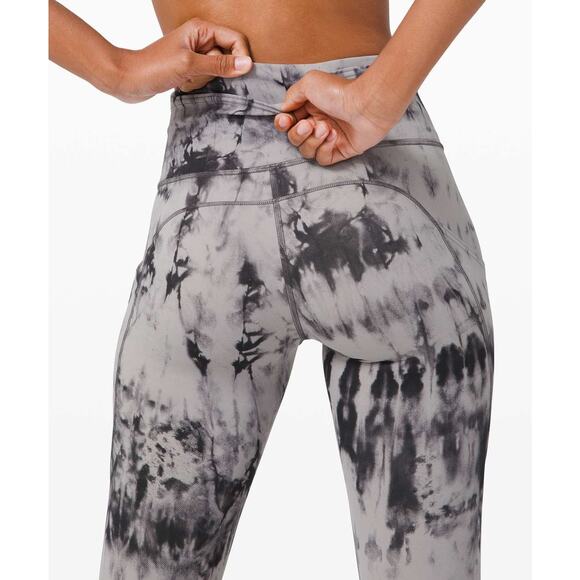 LULULEMON Fast and Free Tight II 25" Sz 4 Game Day Dark Chrome Black Multi - Picture 4 of 11